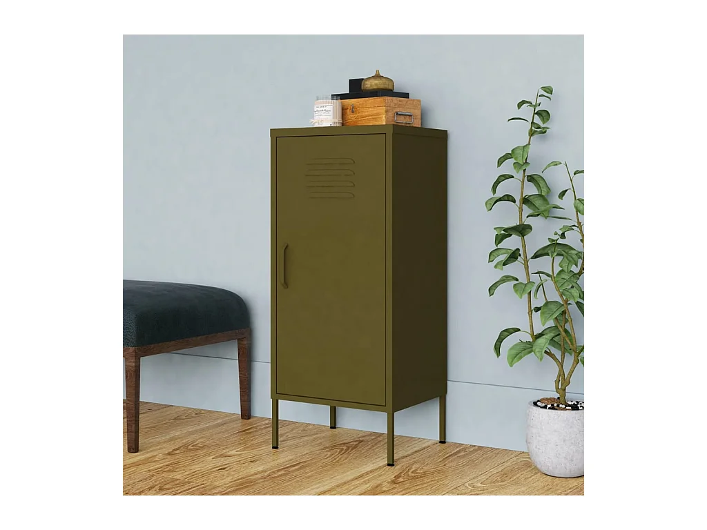 Armoire de rangement Vert olive 42,5x35x101,5 Acier 2