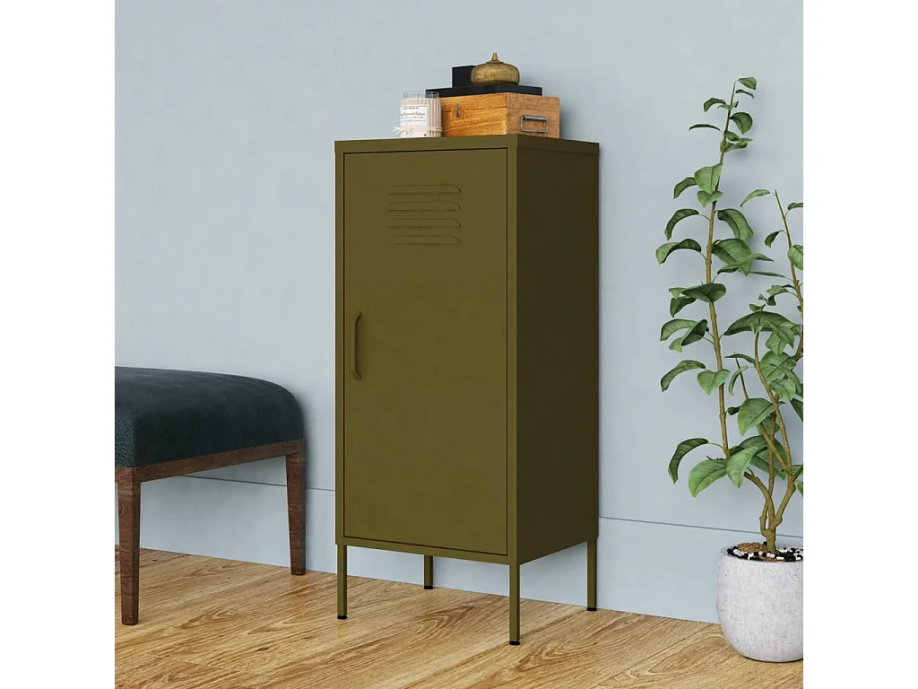 Armoire de rangement Vert olive 42,5x35x101,5 Acier 2