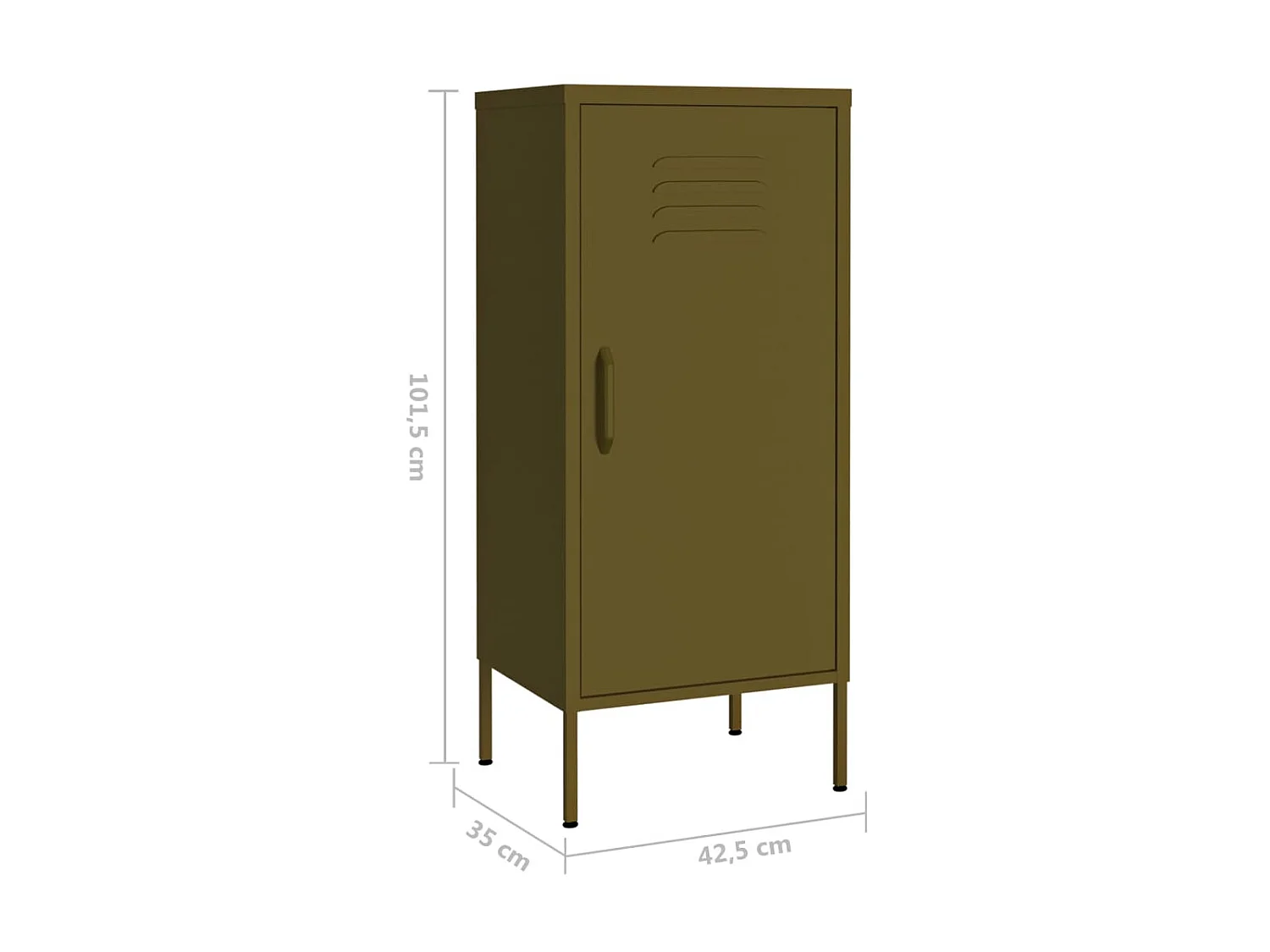 Armoire de rangement Vert olive 42,5x35x101,5 Acier 2