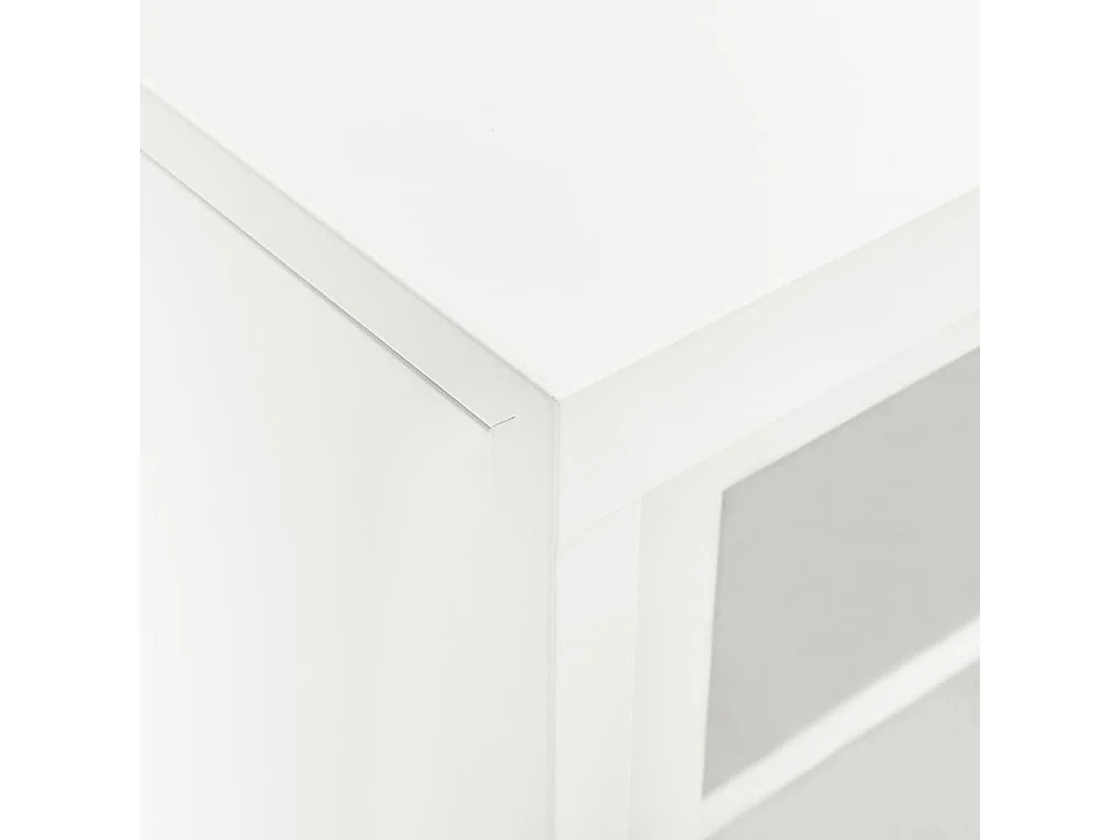 Armoire à portes coulissantes Blanc 90x40x90 Acier 2