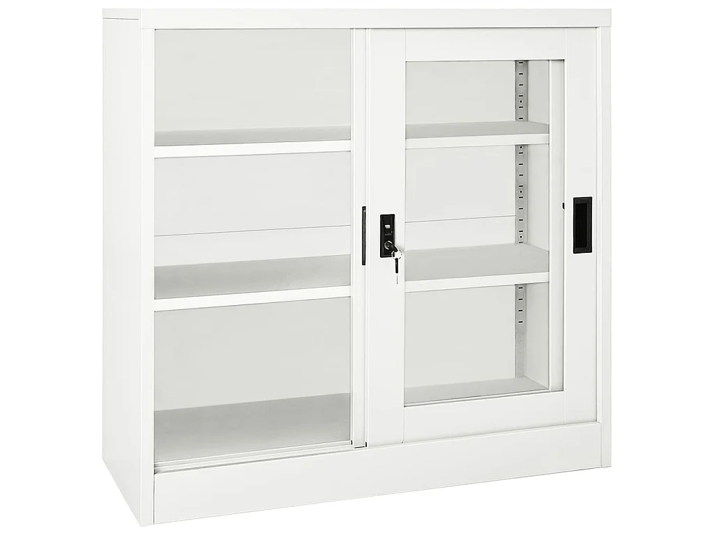 Armoire à portes coulissantes Blanc 90x40x90 Acier 2
