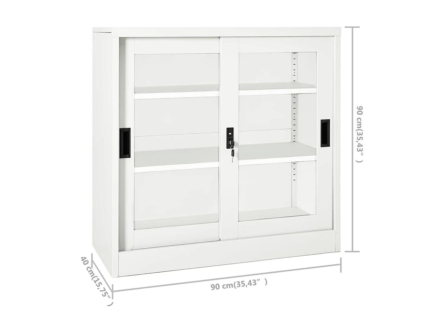 Armoire à portes coulissantes Blanc 90x40x90 Acier 2