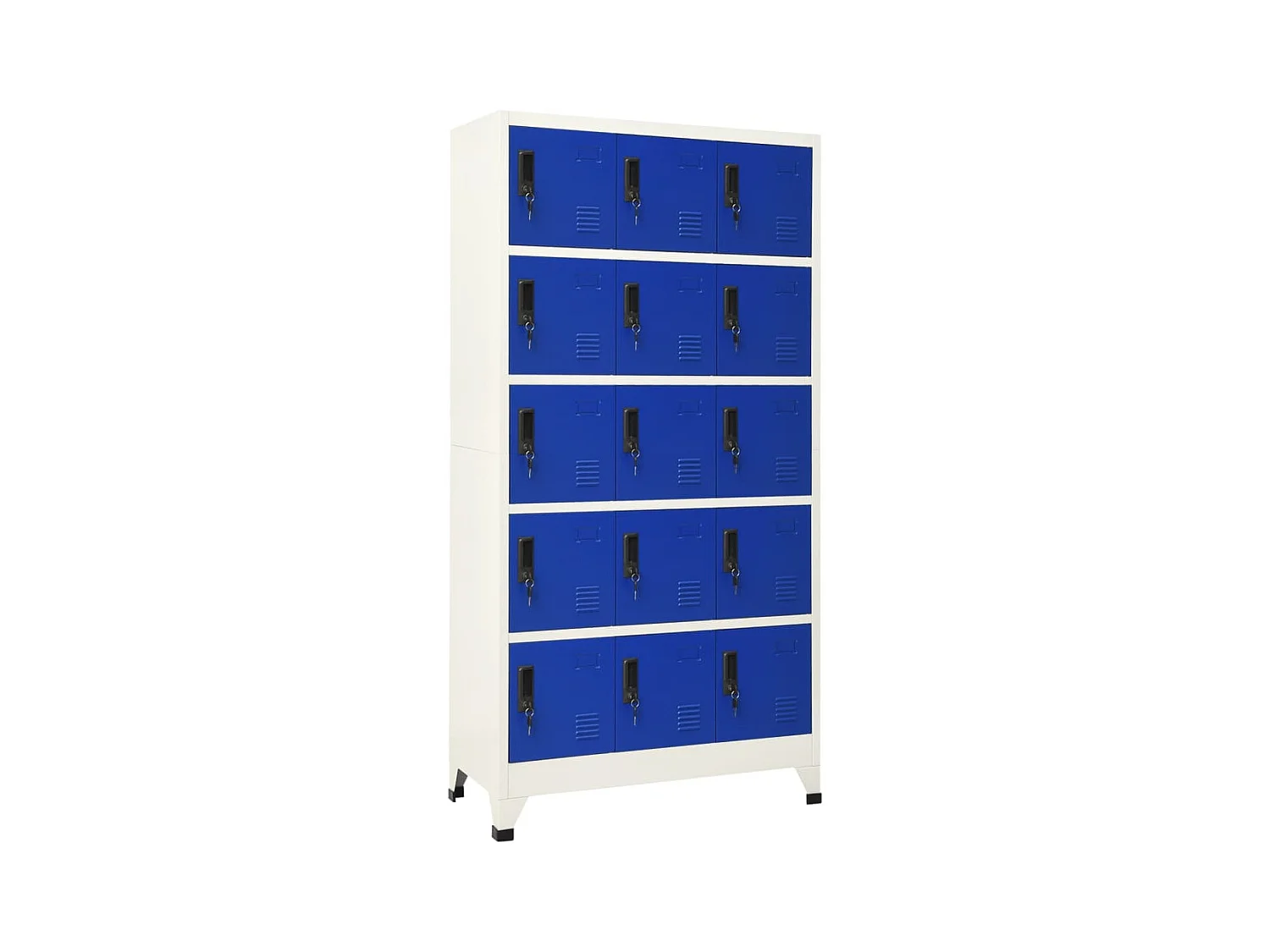 Armoire à casiers Gris et bleu 90x40x180 Acier