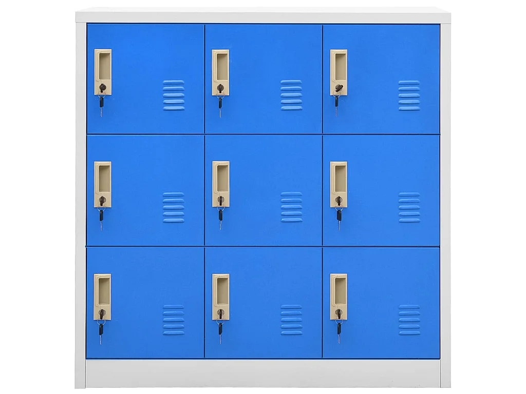 Lockerkasten 5 st 90x45x92,5 cm staal lichtgrijs en blauw