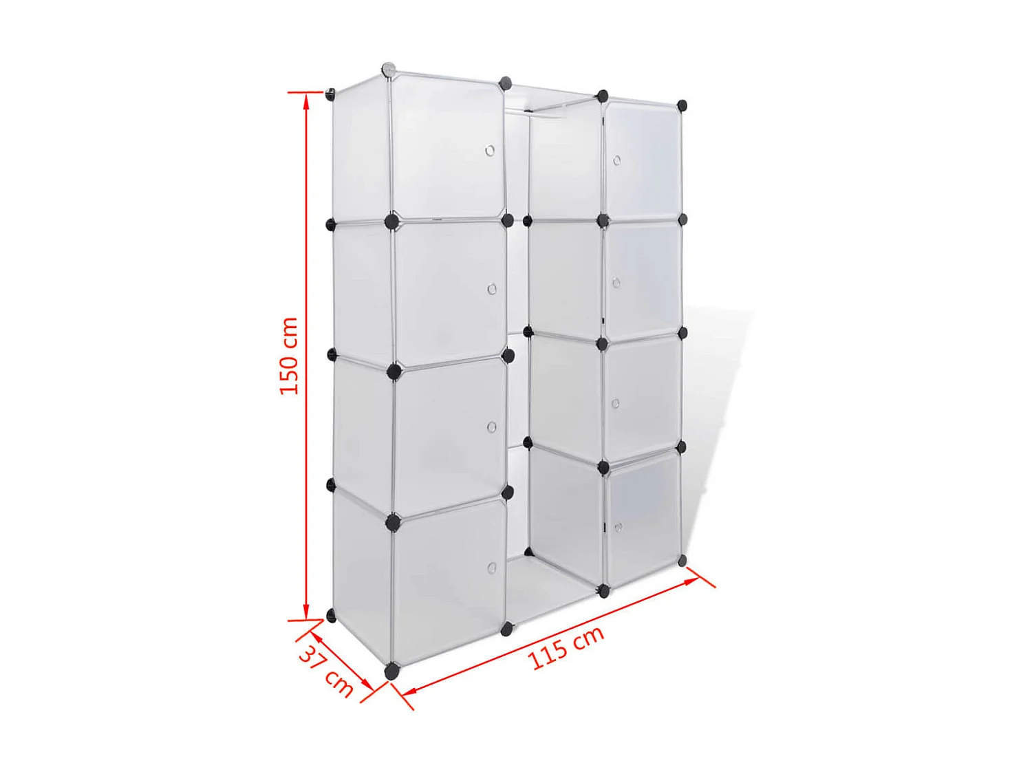 Armoire modulaire 9 compartiments Blanc 37 x 115x150