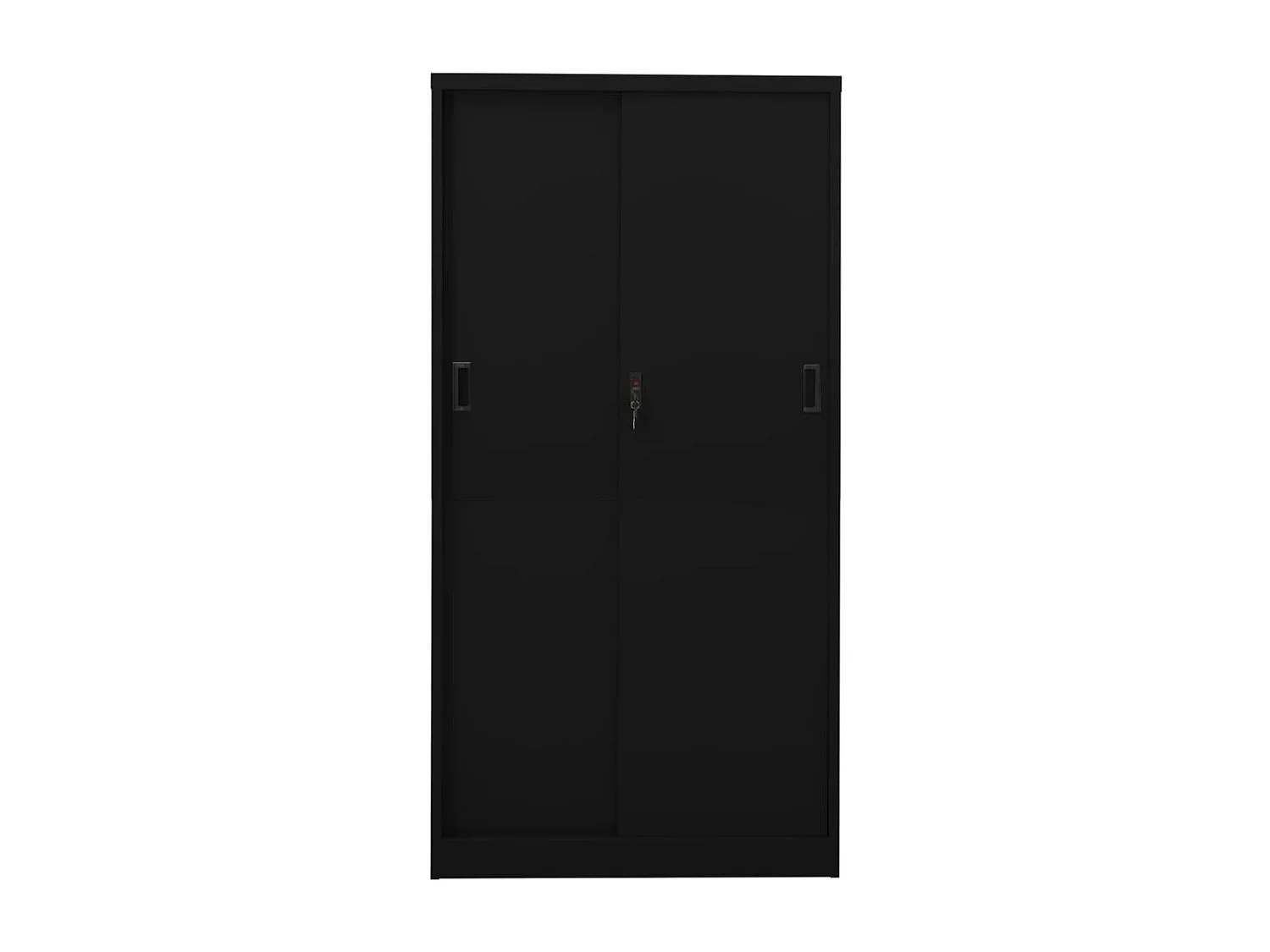 Armoire de bureau avec porte coulissante Noir 90x40x180 Acier