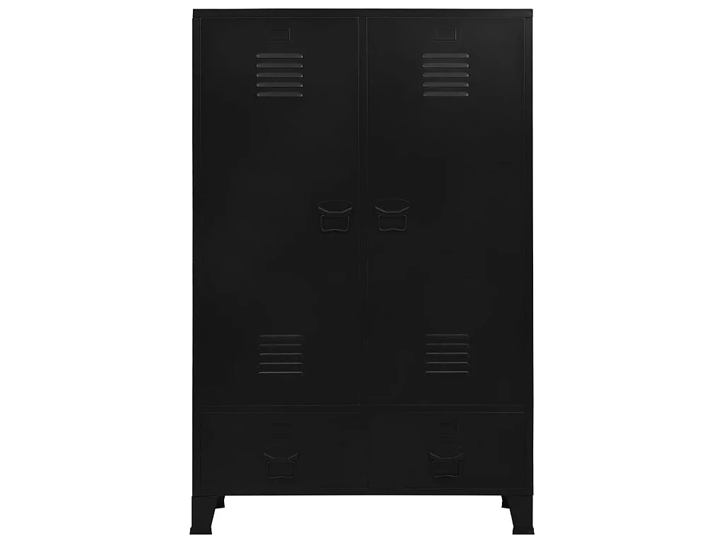 Garde-robe industrielle Noir 90x40x140 Acier