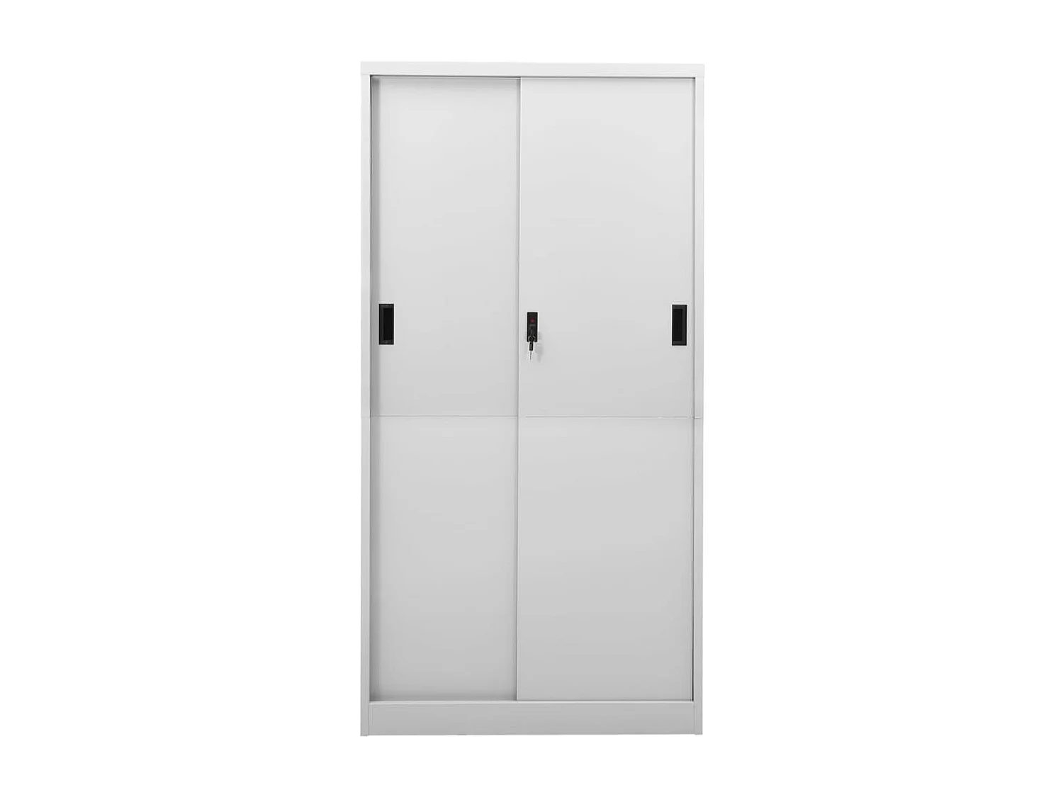 Armoire à bureau porte coulissante Gris clair 90x40x180 Acier