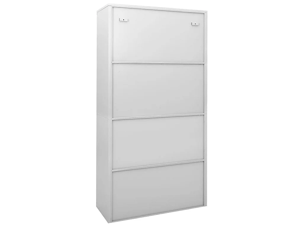 Armoire à bureau porte coulissante Gris clair 90x40x180 Acier