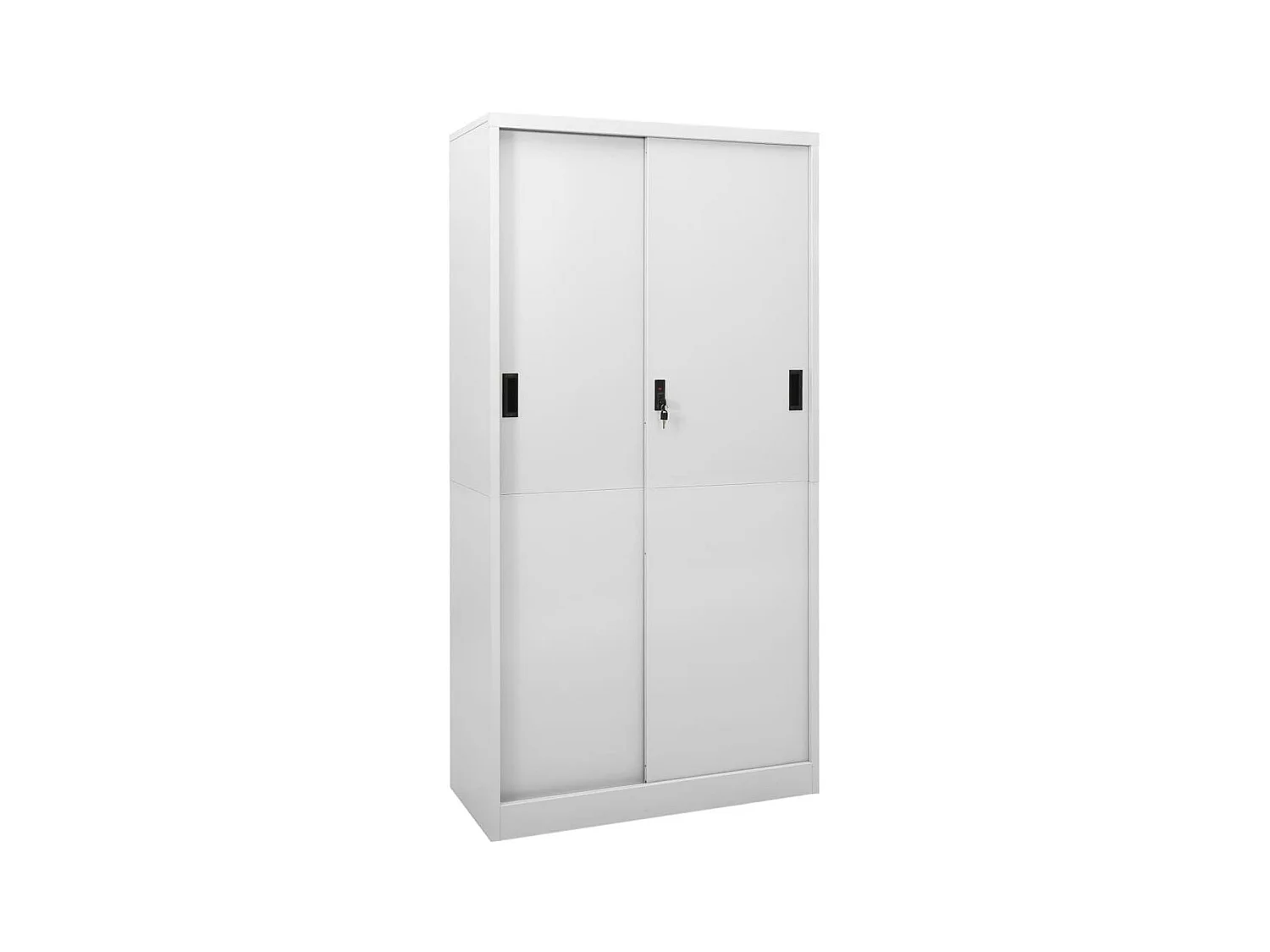 Armoire à bureau porte coulissante Gris clair 90x40x180 Acier