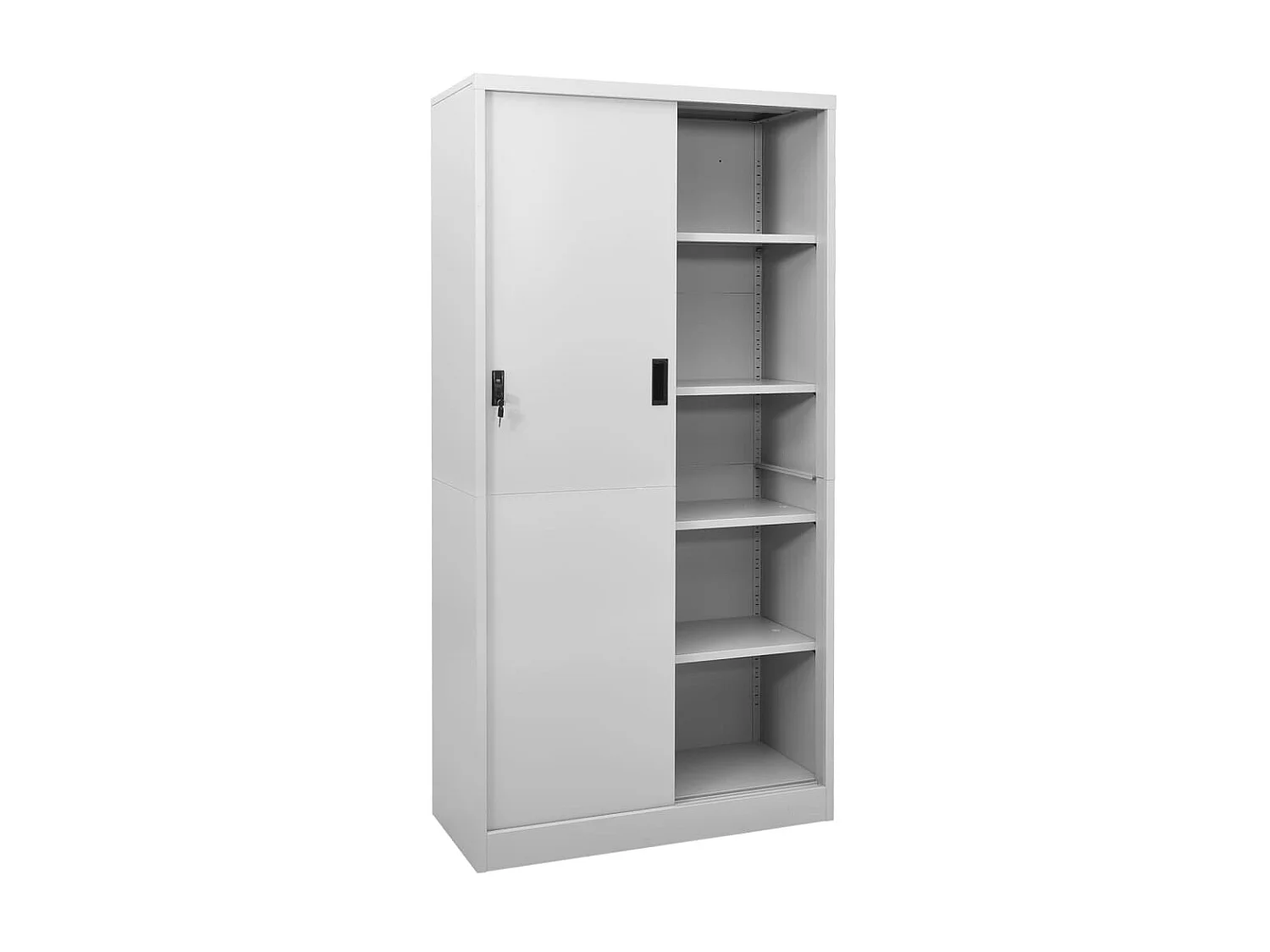 Armoire à bureau porte coulissante Gris clair 90x40x180 Acier