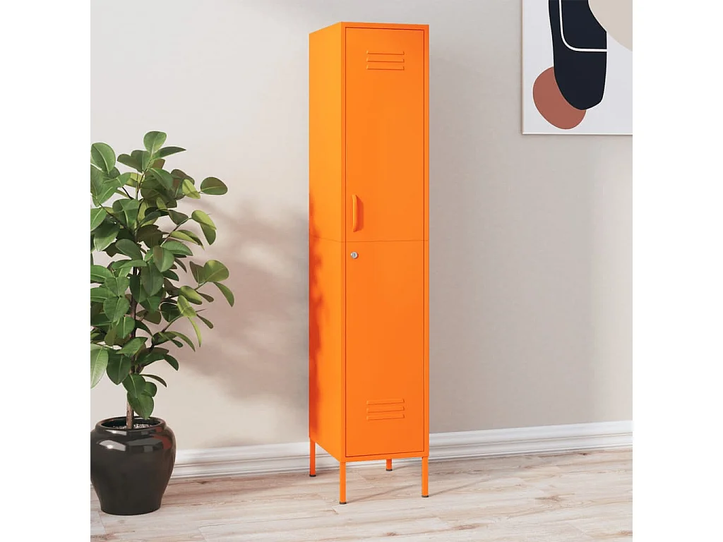 Armoire à casiers Orange 35x46x180 Acier