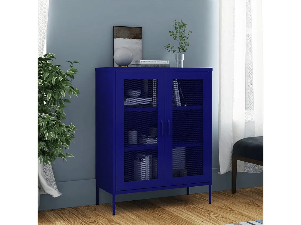 Armoire de rangement Bleu marine 80x35x101,5 Acier 4
