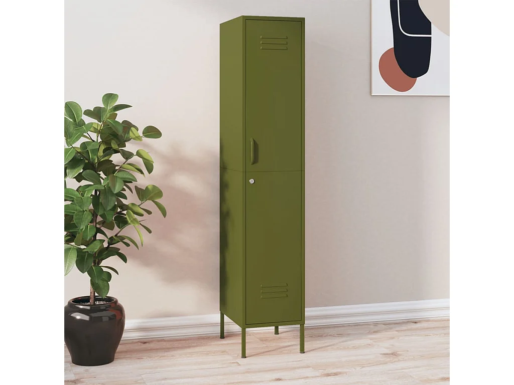 Armoire à casiers Vert olive 35x46x180 Acier