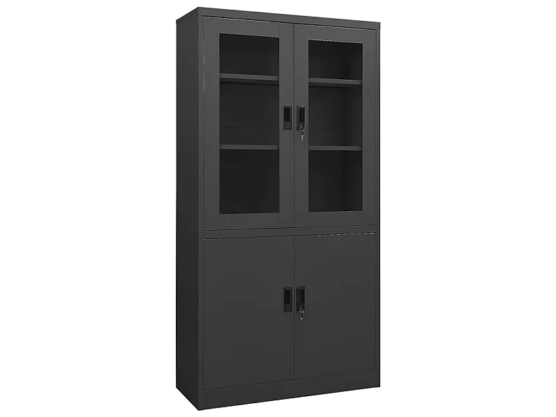 Armoire de bureau Anthracite 90x40x180 Acier
