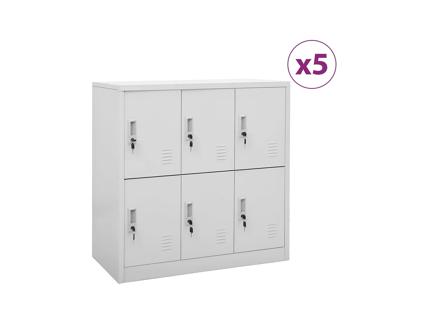 Armoires à casiers 5 pcs Gris clair 90x45x92,5 Acier 2