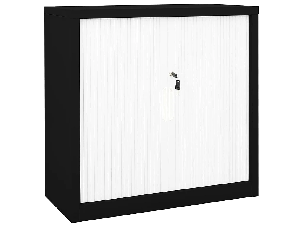 Armoire à portes coulissantes Noir et blanc 90x40x90 Acier
