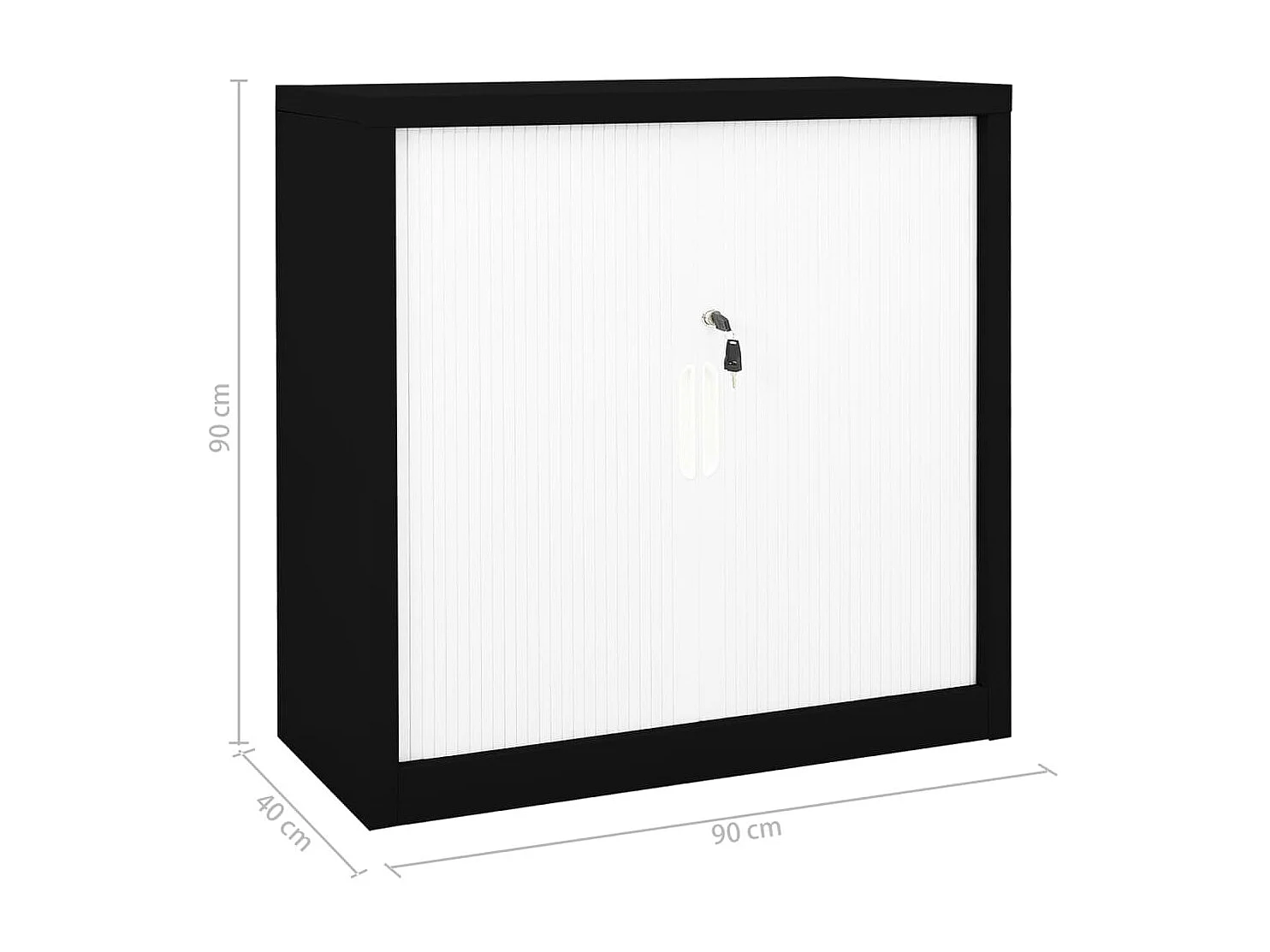 Armoire à portes coulissantes Noir et blanc 90x40x90 Acier