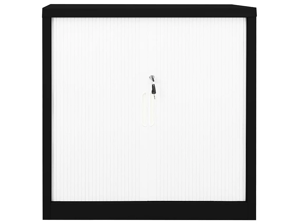 Armoire à portes coulissantes Noir et blanc 90x40x90 Acier