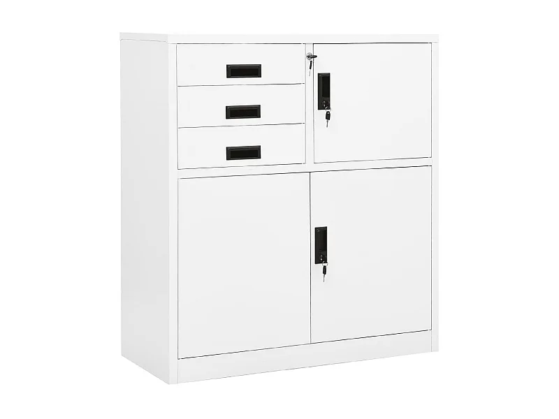 Armoire de bureau Blanc 90x40x102 Acier 2