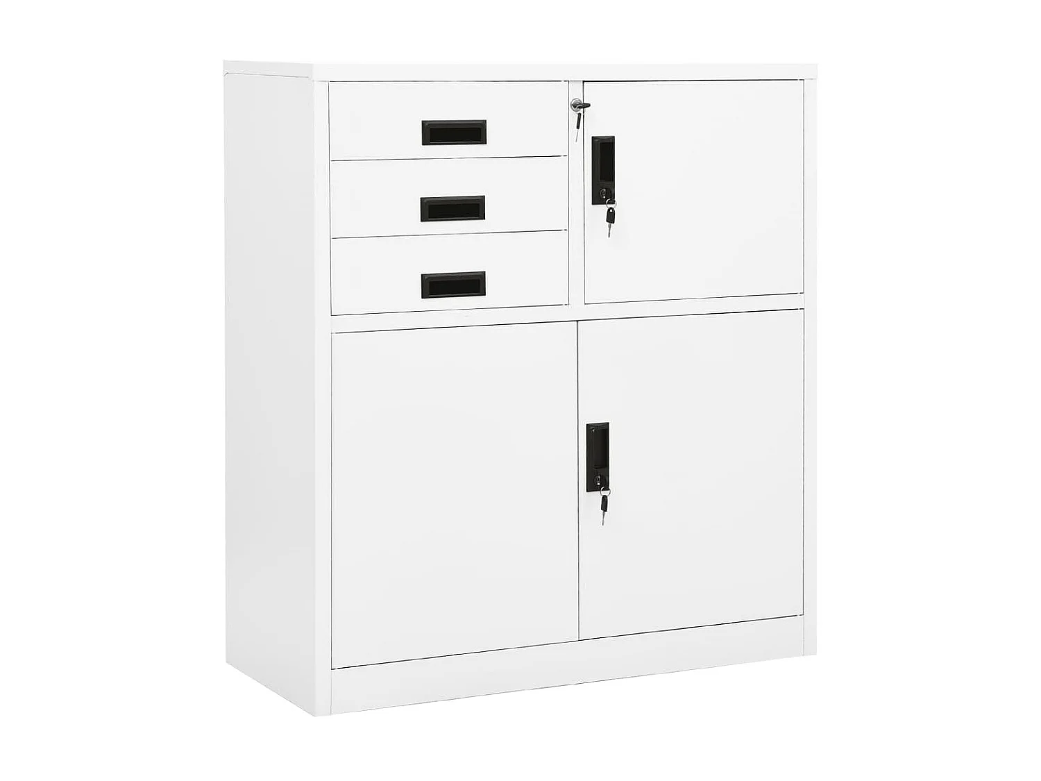 Armoire de bureau Blanc 90x40x102 Acier 2