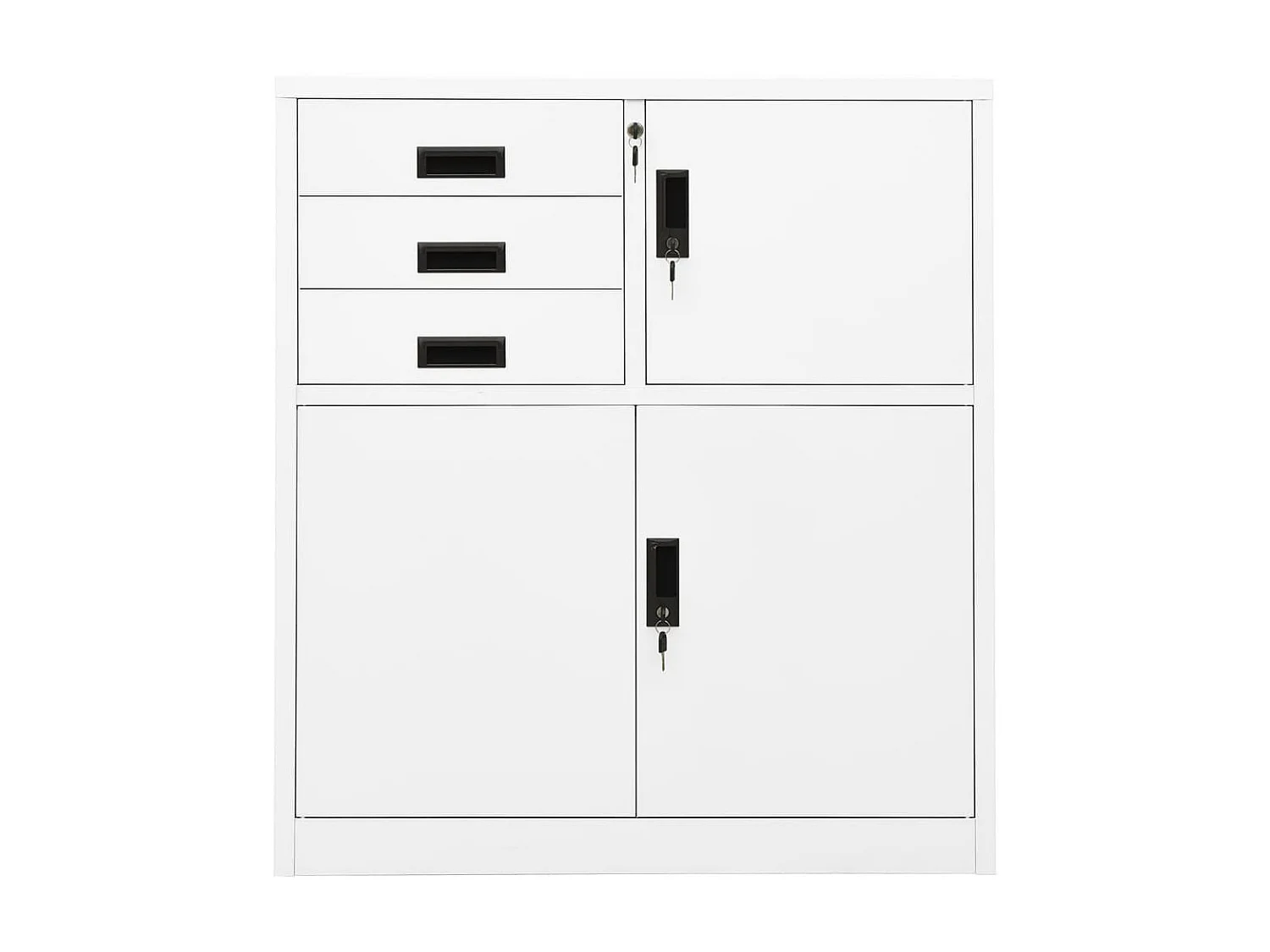 Armoire de bureau Blanc 90x40x102 Acier 2