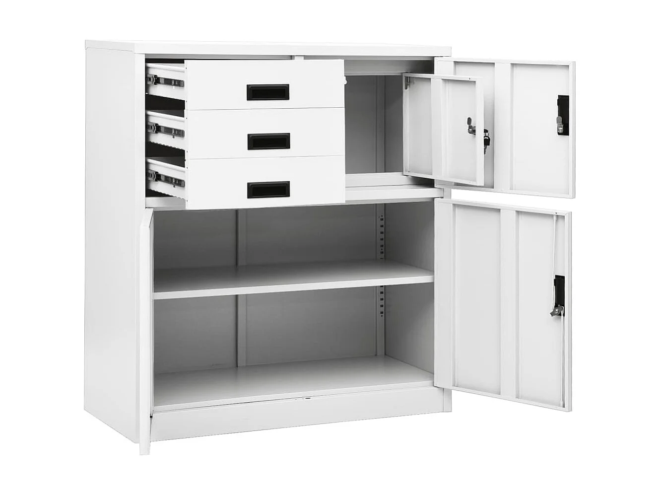 Armoire de bureau Blanc 90x40x102 Acier 2