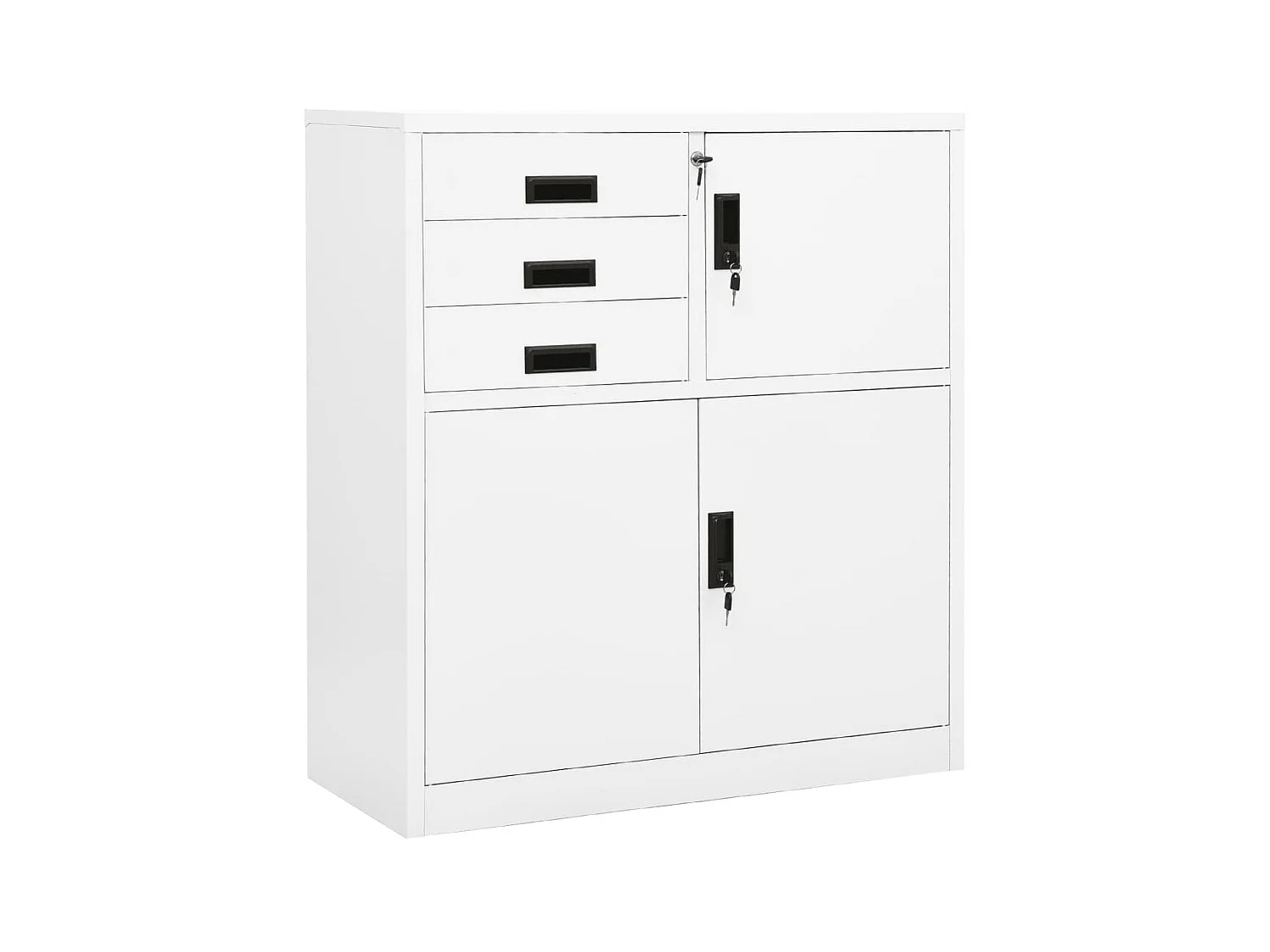 Armoire de bureau Blanc 90x40x102 Acier 2