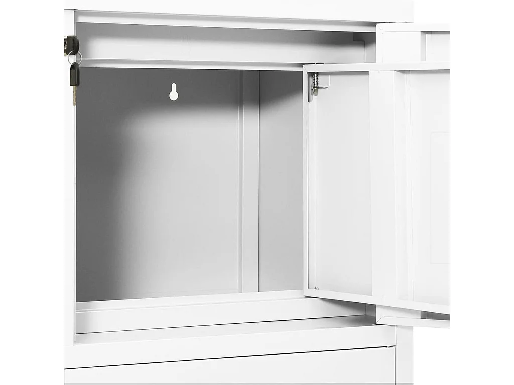 Armoire de bureau Blanc 90x40x102 Acier 2