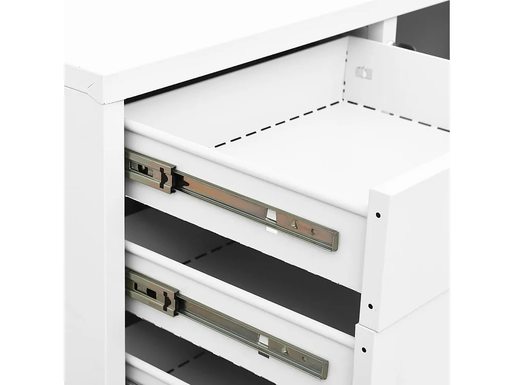 Armoire de bureau Blanc 90x40x102 Acier 2