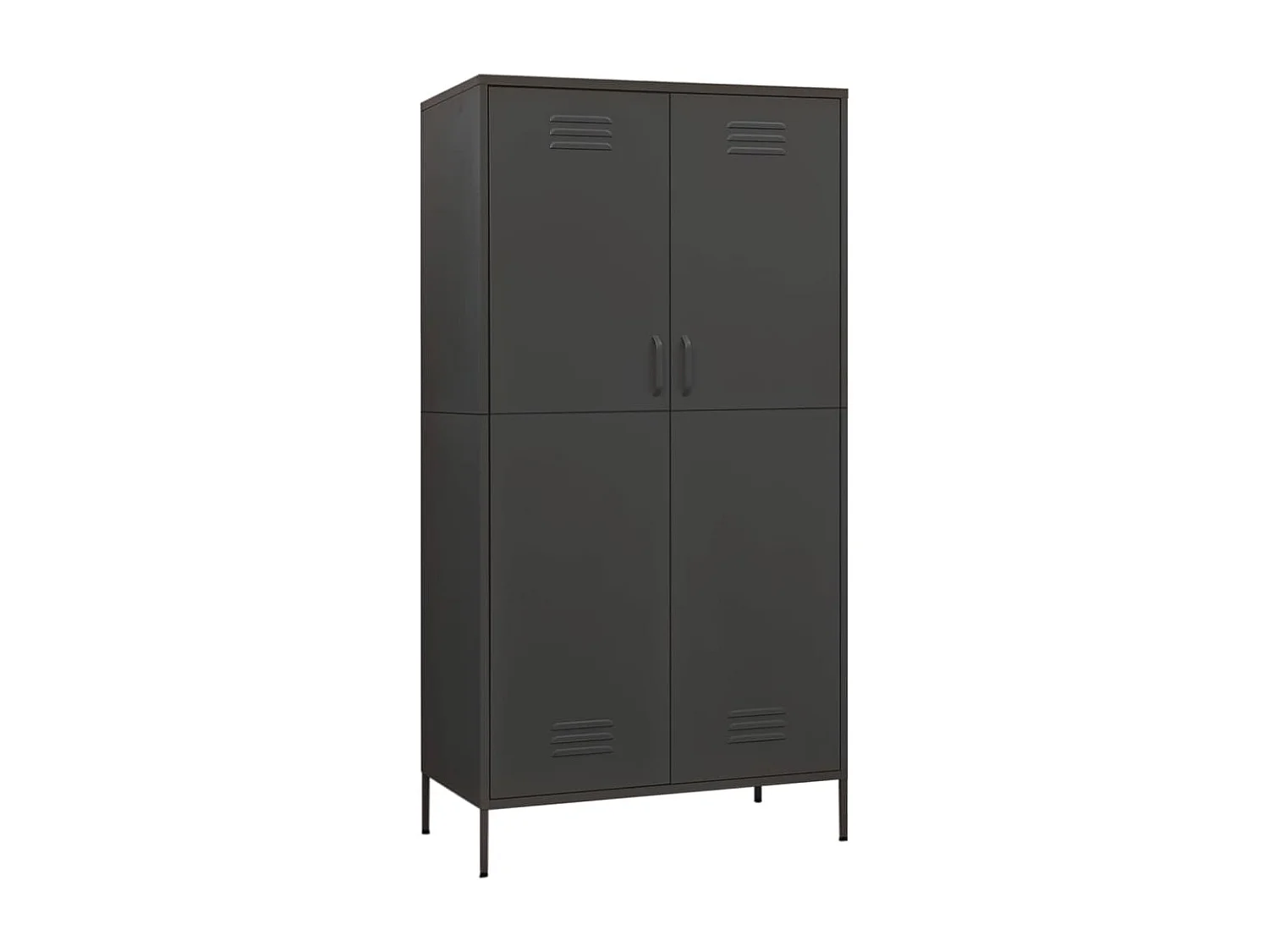 Armoire 1 penderie 4 étagères réglables Klako 90cm - Acier mat-Gris foncé