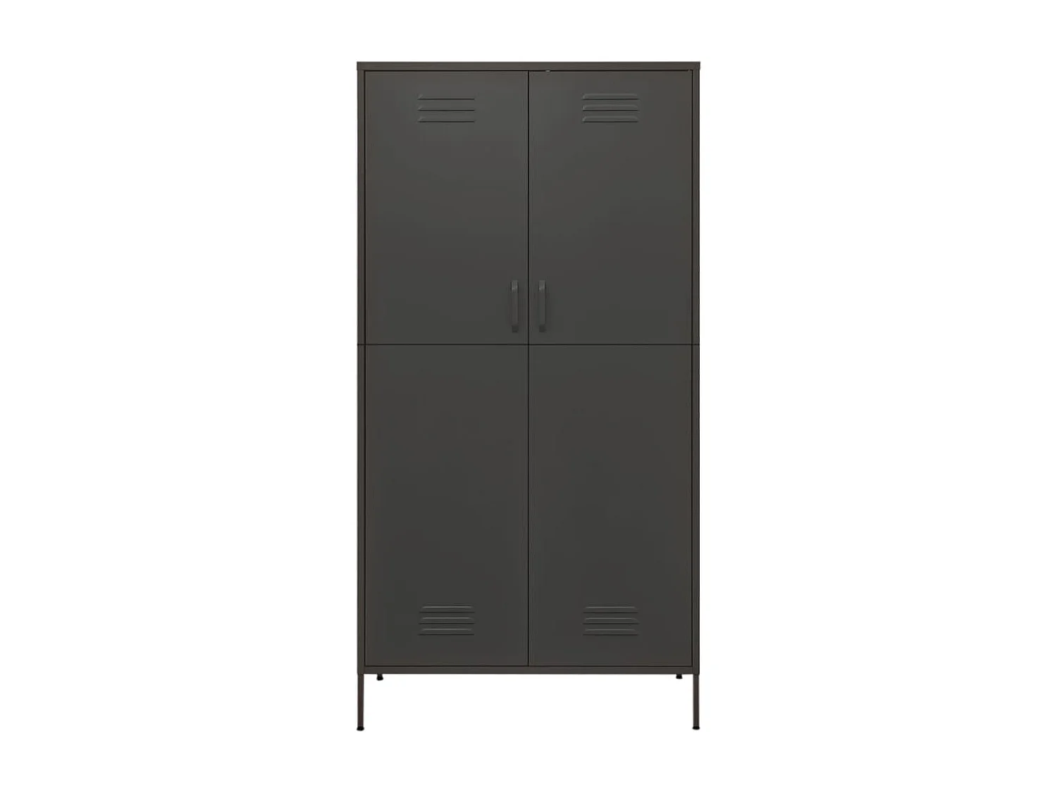 Armoire 1 penderie 4 étagères réglables Klako 90cm - Acier mat-Gris foncé