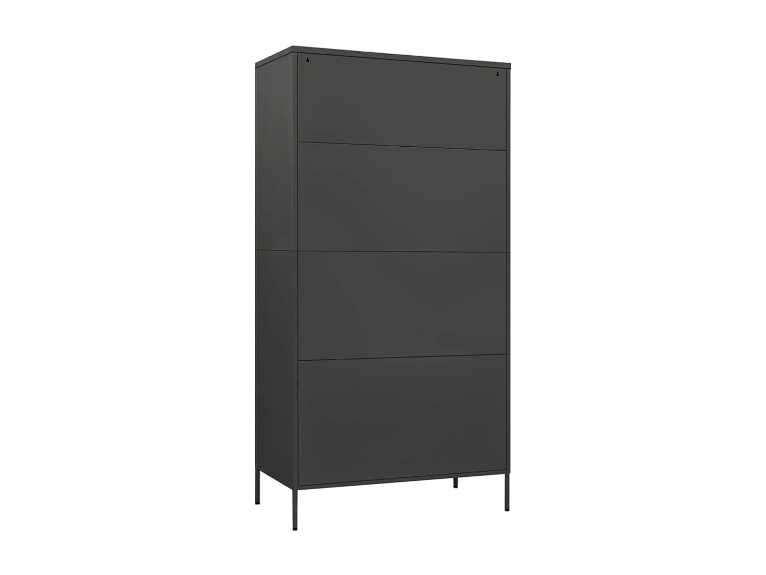 Armoire 1 penderie 4 étagères réglables Klako 90cm - Acier mat-Gris foncé