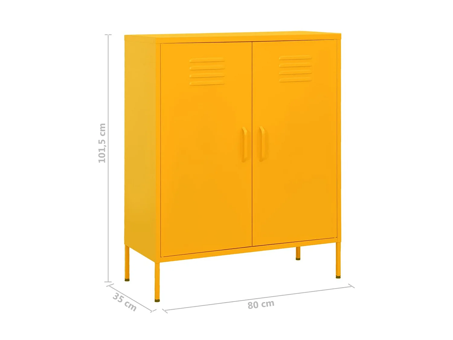 Armoire de rangement Jaune moutarde 80x35x101,5 Acier 4