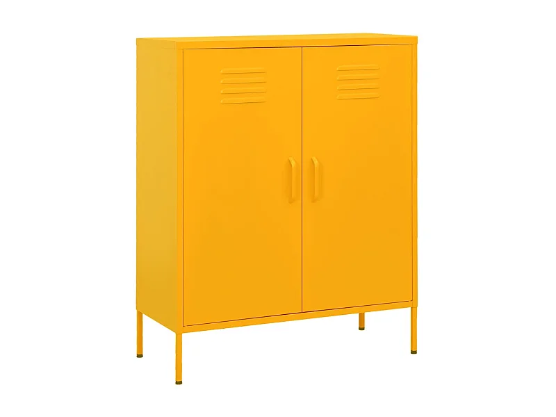 Armoire de rangement Jaune moutarde 80x35x101,5 Acier 4