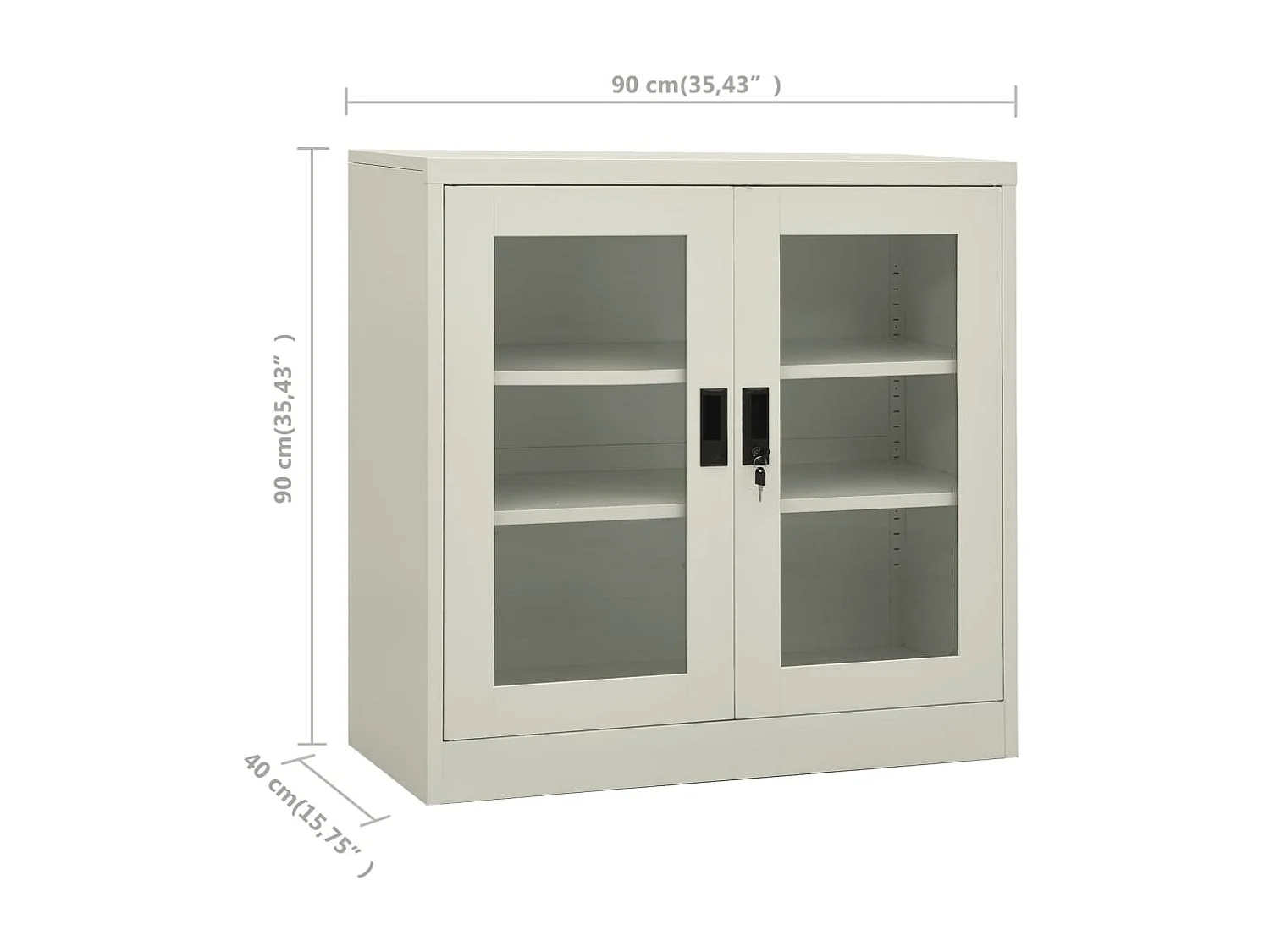 Armoire de bureau Gris clair 90x40x90 Acier