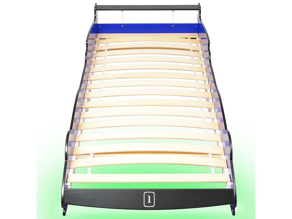 Lit voiture de course pour enfants avec LED 90x200 Bleu