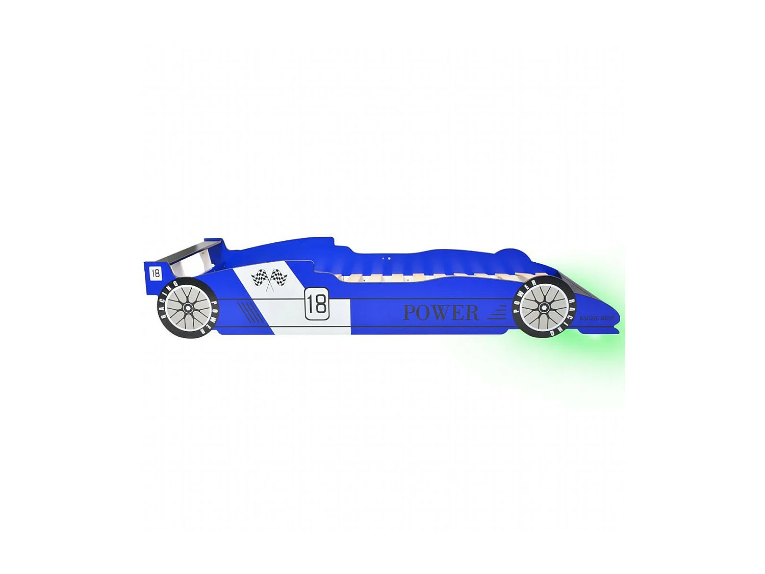 Lit voiture de course pour enfants avec LED 90x200 Bleu
