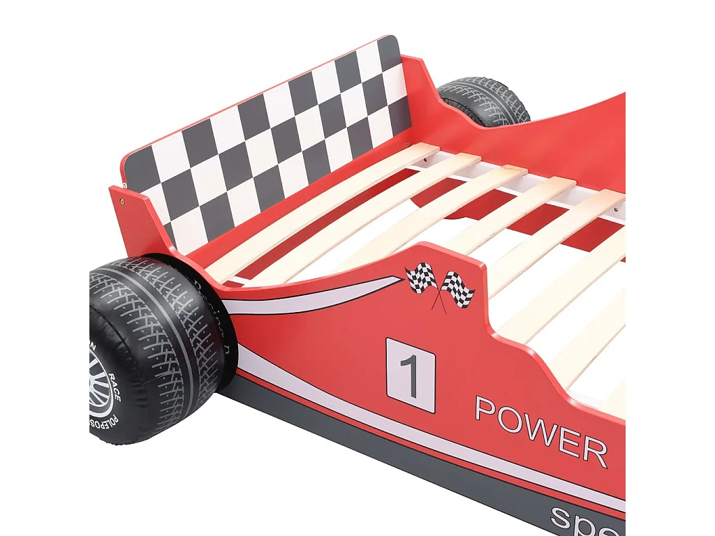 Lit voiture de course pour enfants 90x200 Rouge