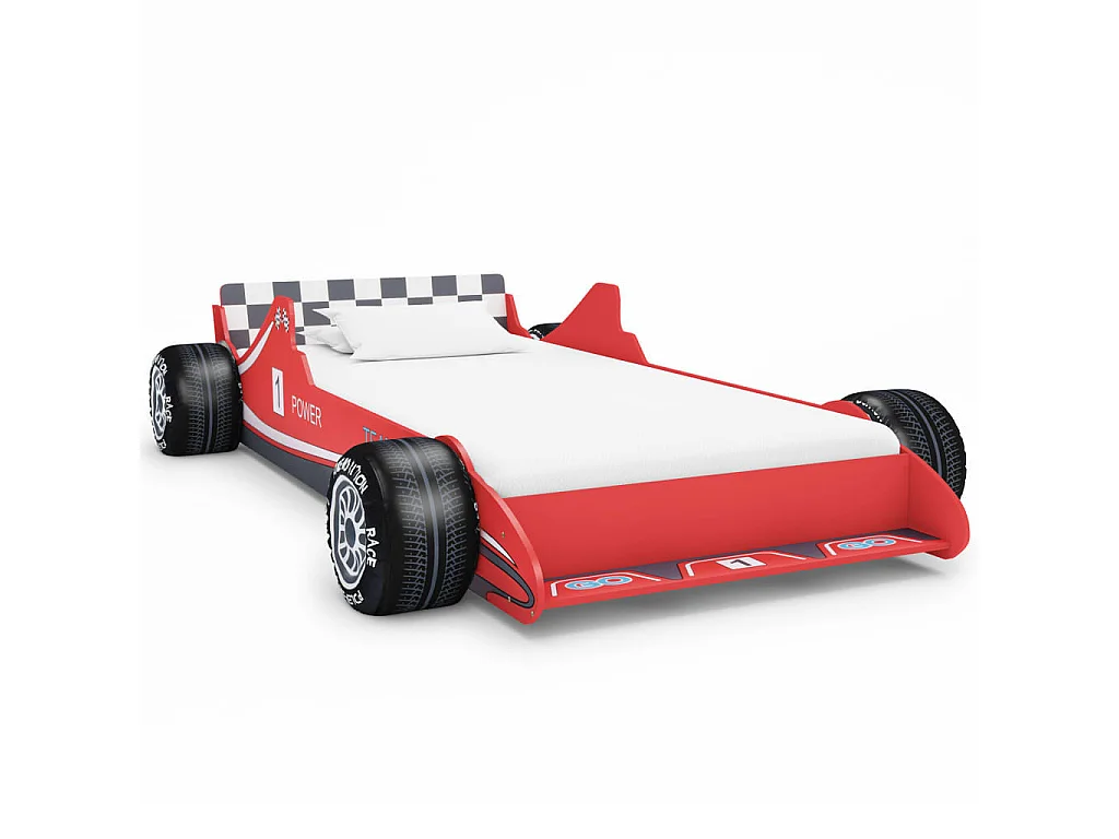Lit voiture de course pour enfants 90x200 Rouge