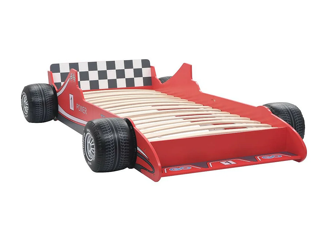 Lit voiture de course pour enfants 90x200 Rouge