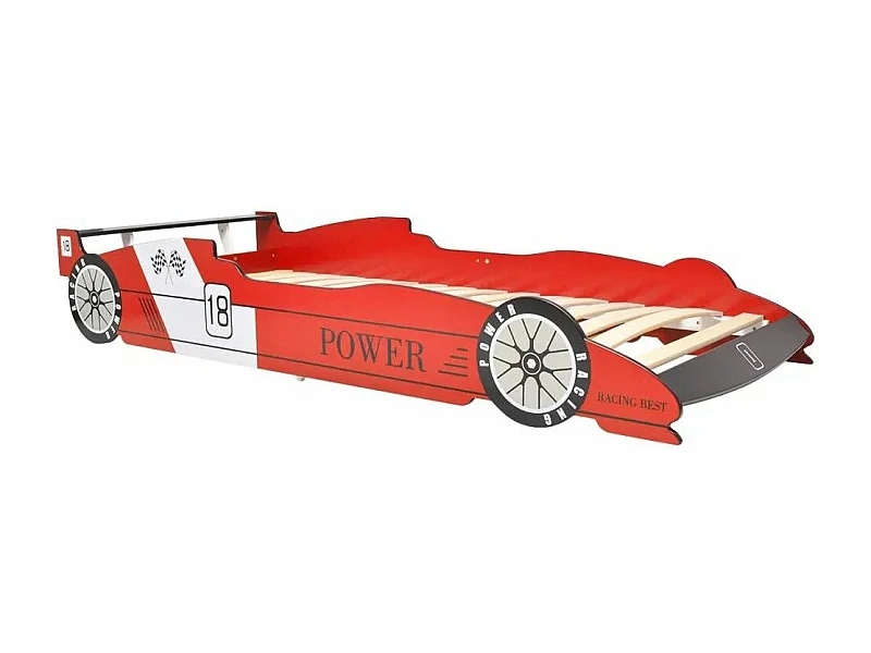 Lit voiture de course pour enfants 90x200 Rouge 2