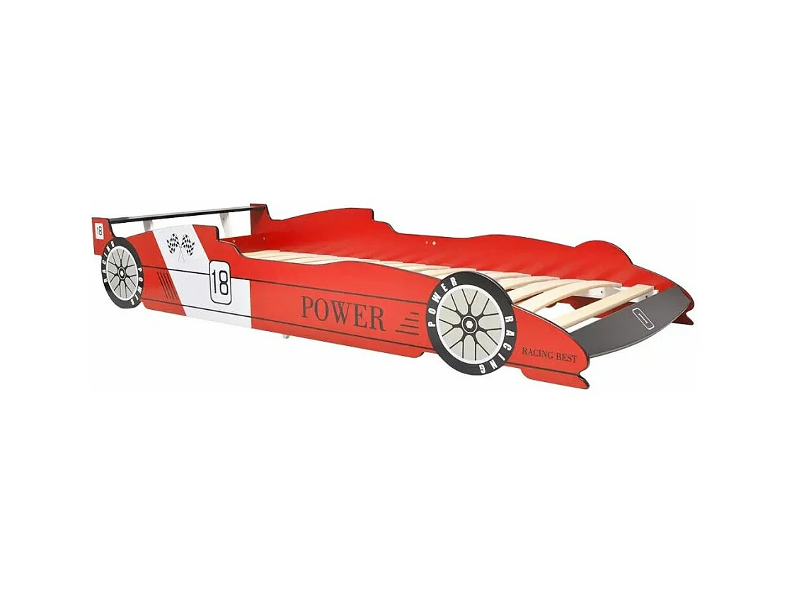 Lit voiture de course pour enfants 90x200 Rouge 2