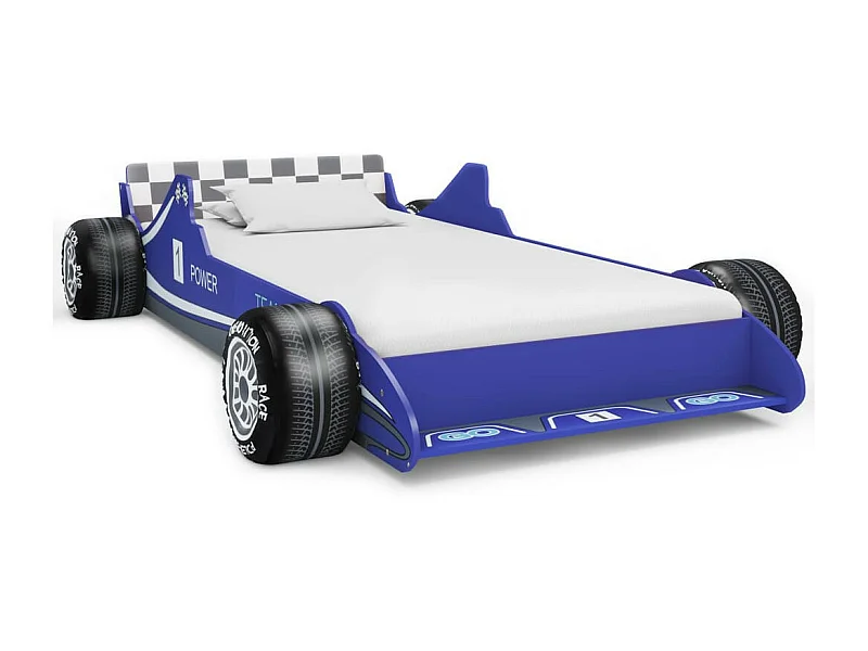 Lit voiture de course pour enfants 90x200 Bleu