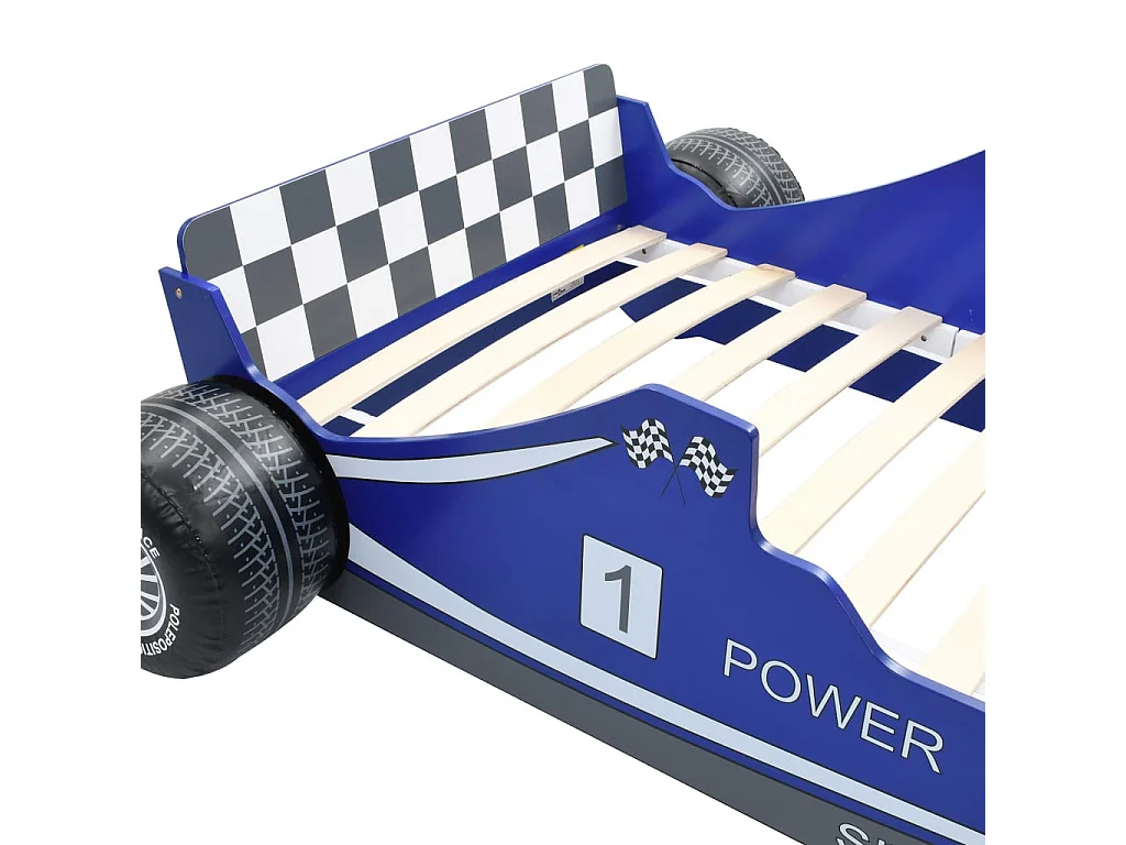 Lit voiture de course pour enfants 90x200 Bleu