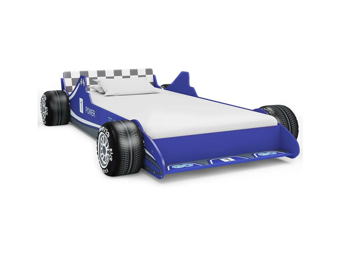 Lit voiture de course pour enfants 90x200 Bleu