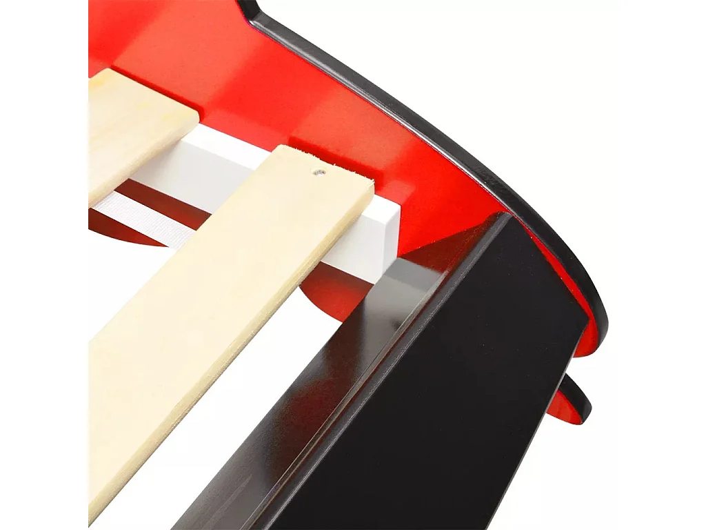 Lit voiture de course pour enfants avec LED 90x200 Rouge