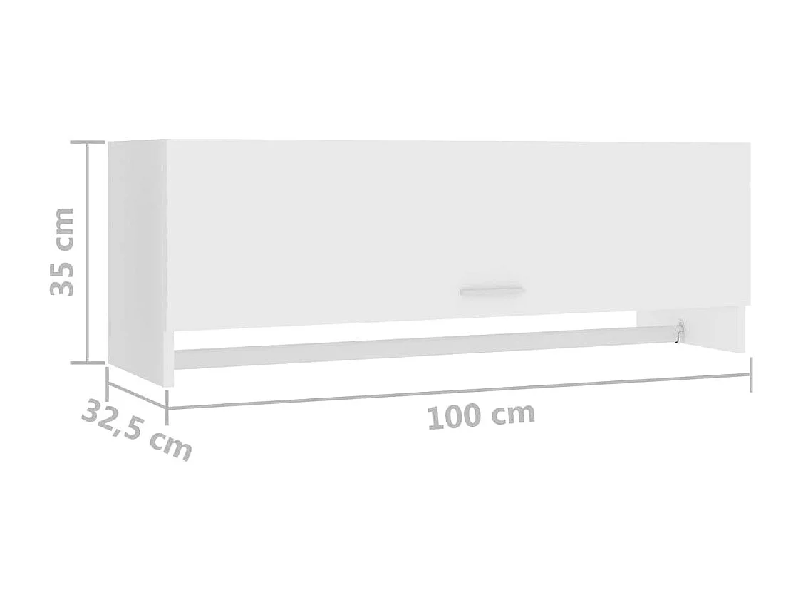 Meuble d’entrée mural avec penderie 100cm – Modèle Refleta-Blanc