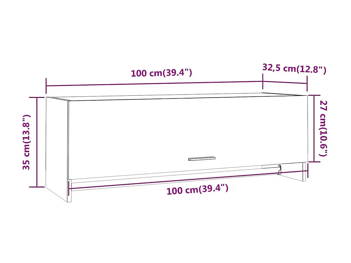 Penderie murale Chêne marron 100x32,5x35 Bois d'ingénierie