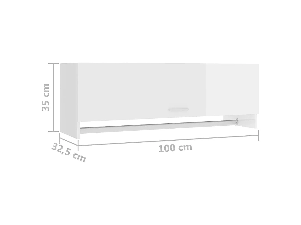 Garde-robe Blanc brillant 100x32,5x35